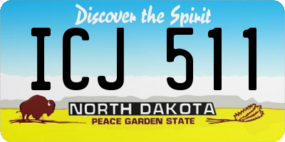 ND license plate ICJ511
