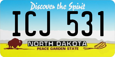 ND license plate ICJ531