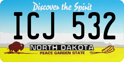 ND license plate ICJ532