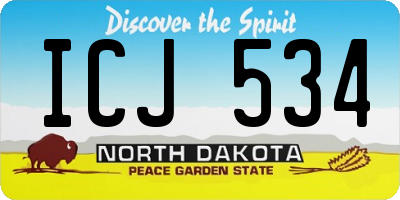 ND license plate ICJ534