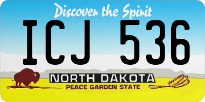 ND license plate ICJ536