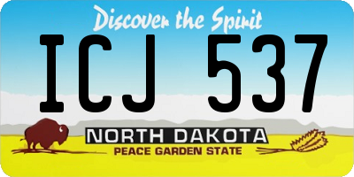 ND license plate ICJ537