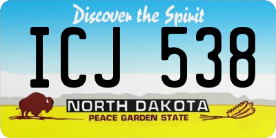 ND license plate ICJ538