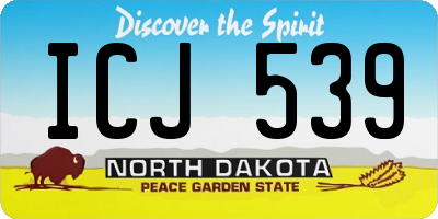 ND license plate ICJ539