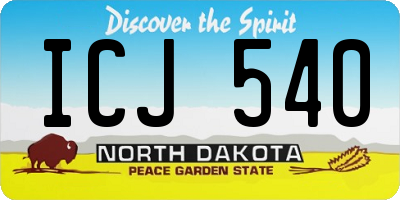 ND license plate ICJ540