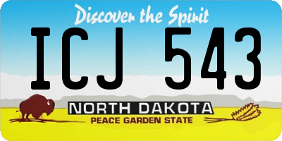 ND license plate ICJ543