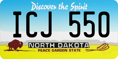 ND license plate ICJ550