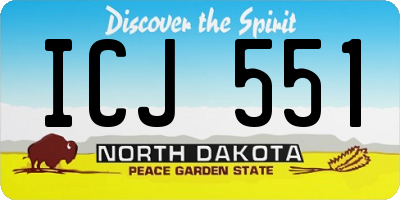 ND license plate ICJ551
