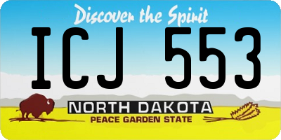 ND license plate ICJ553
