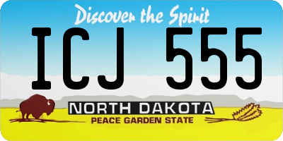 ND license plate ICJ555