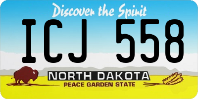 ND license plate ICJ558