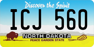 ND license plate ICJ560