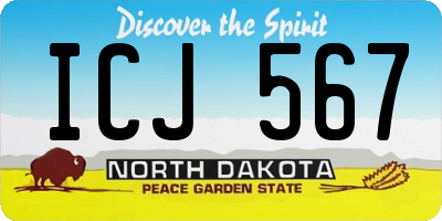 ND license plate ICJ567