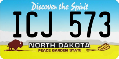 ND license plate ICJ573