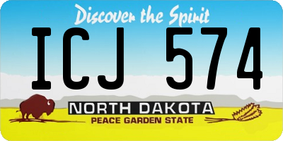 ND license plate ICJ574