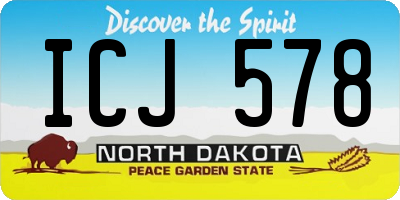ND license plate ICJ578