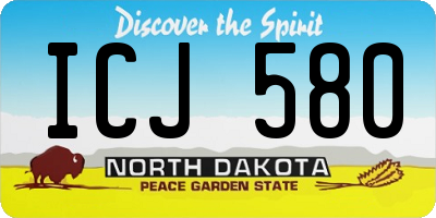 ND license plate ICJ580