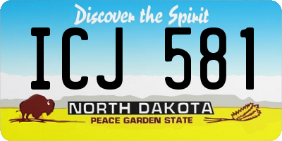 ND license plate ICJ581