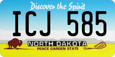 ND license plate ICJ585