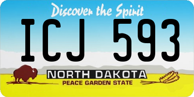 ND license plate ICJ593