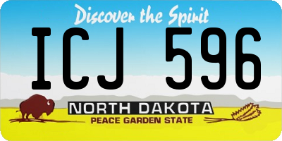 ND license plate ICJ596