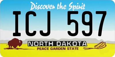 ND license plate ICJ597