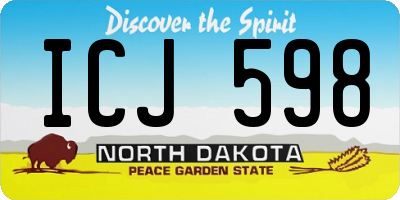 ND license plate ICJ598