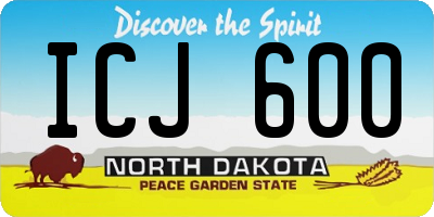 ND license plate ICJ600