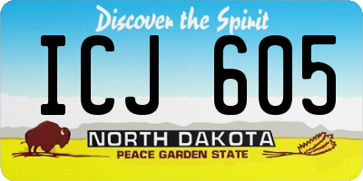 ND license plate ICJ605