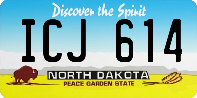 ND license plate ICJ614