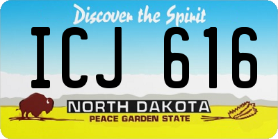 ND license plate ICJ616