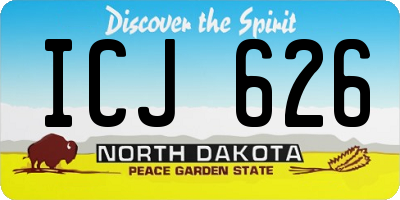 ND license plate ICJ626