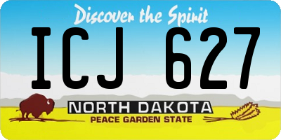 ND license plate ICJ627