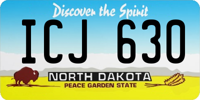 ND license plate ICJ630
