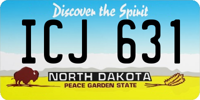 ND license plate ICJ631