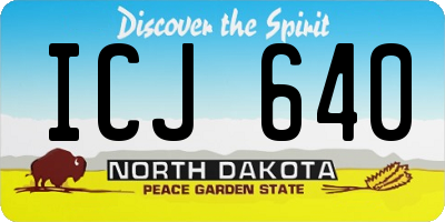 ND license plate ICJ640