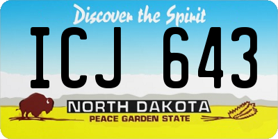 ND license plate ICJ643