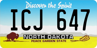 ND license plate ICJ647