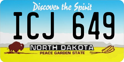 ND license plate ICJ649