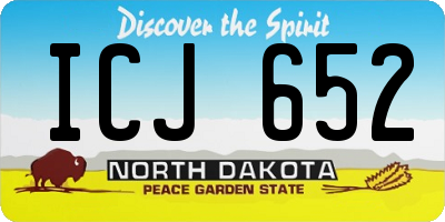 ND license plate ICJ652