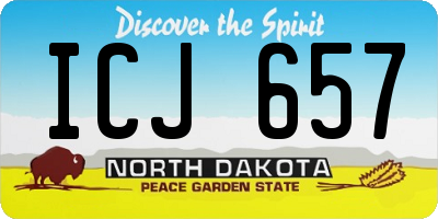 ND license plate ICJ657