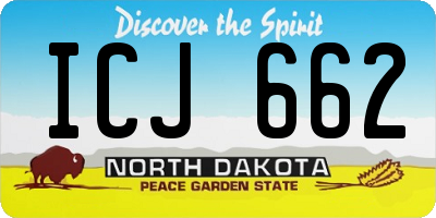 ND license plate ICJ662