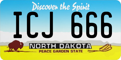 ND license plate ICJ666