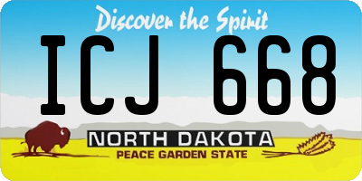 ND license plate ICJ668