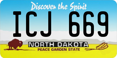 ND license plate ICJ669