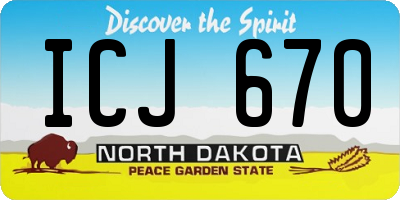 ND license plate ICJ670