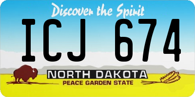 ND license plate ICJ674