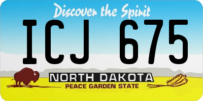 ND license plate ICJ675