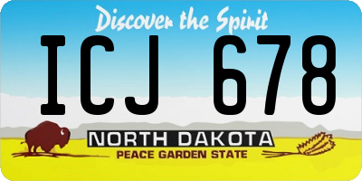 ND license plate ICJ678