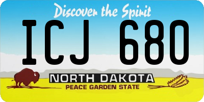 ND license plate ICJ680